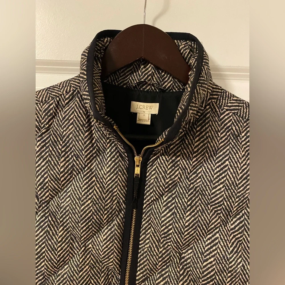 J. Crew Black and White Quilted Vest - Picture 2 of 5